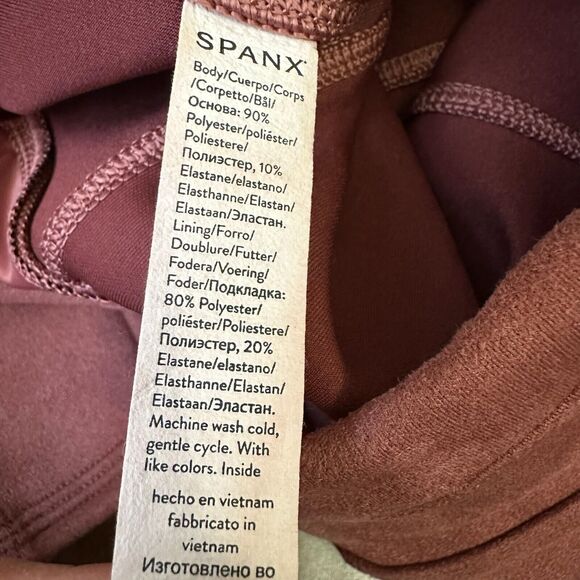 SPANX Faux Suede Leggings Rich Rose High Rise Activewear - Picture 9 of 13